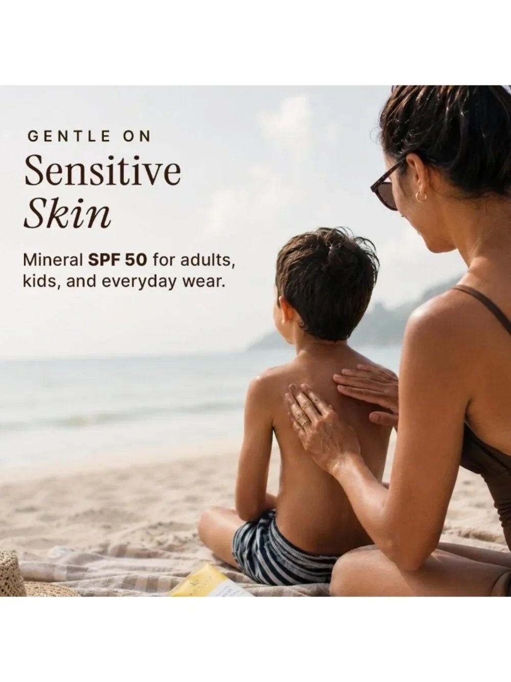 SPF 50 Mineral Zinc Oxide Sunscreen - Reef Safe, Organic, Non-Toxic for Kids